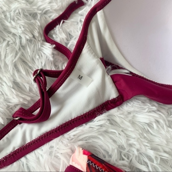 Cupshe NWT Plum Floral Wrap Bikini Full Moulded Cup - Picture 11 of 13